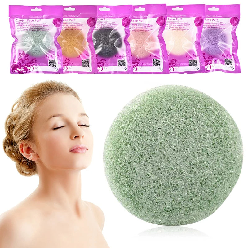 Konjac Sponge For Washing Face Round Konjac Konnyaku Sponge Facial Cleansing Exfoliator Ba